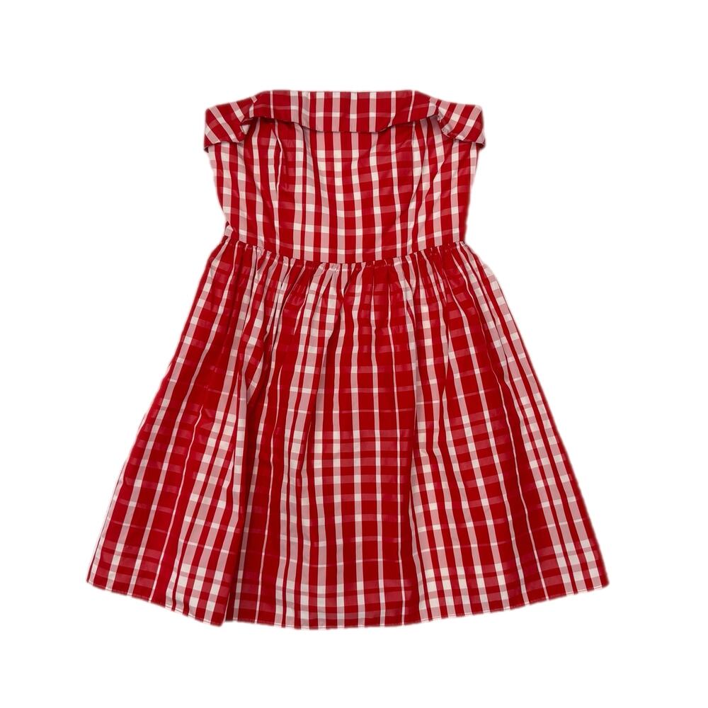 Vineyard Vines Tomato Check Red White Gingham Sweetheart Strapless Mini Dress